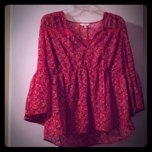 3/20 LUCKY Brand Floral Peasant Top